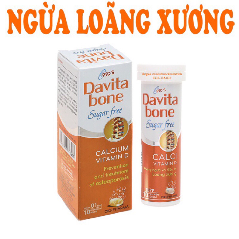 ✅ Viên sủi Davita bone giúp xương chắc khoẻ, k chứa đường, date xa