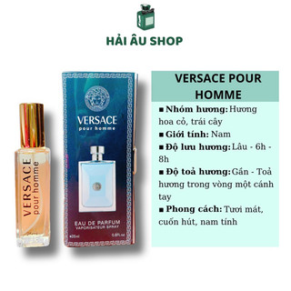 Tinh dầu nước hoa nam versace pour homme tươi mát, cuốn hút 25ml - dạng xịt