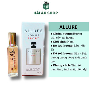 Tinh dầu nước hoa nam allure nam tính, lôi cuốn 25ml - dạng xịt