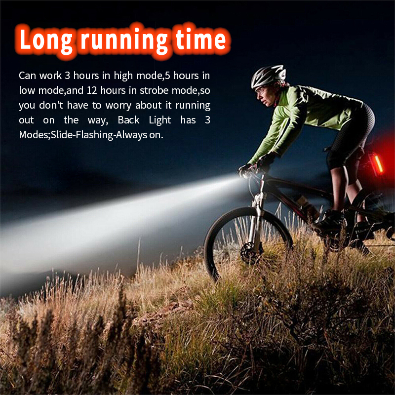 Đèn xe đạp thể thao USB Và Đèn Hậu Sáng Nhiều Chế Độ,Đèn Pin Xe Đạp Siêu Sáng Chống Nước,Đèn Pha LED Sạc USB Chuyên Dụng