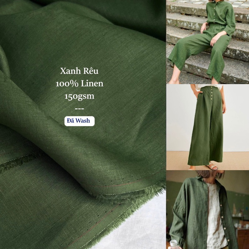 Vải Linen Tưng 150gsm Premium 100% cao cấp  đã wash công nghiệp may áo, đầm có lót