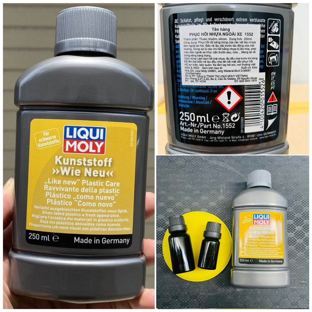 Phục Hồi Nhựa Nhám Xe Máy NANO USA, Liqui Moly 1522, Turtle Wax - đen nhựa nhám, hiệu ứng cánh sen, không phai