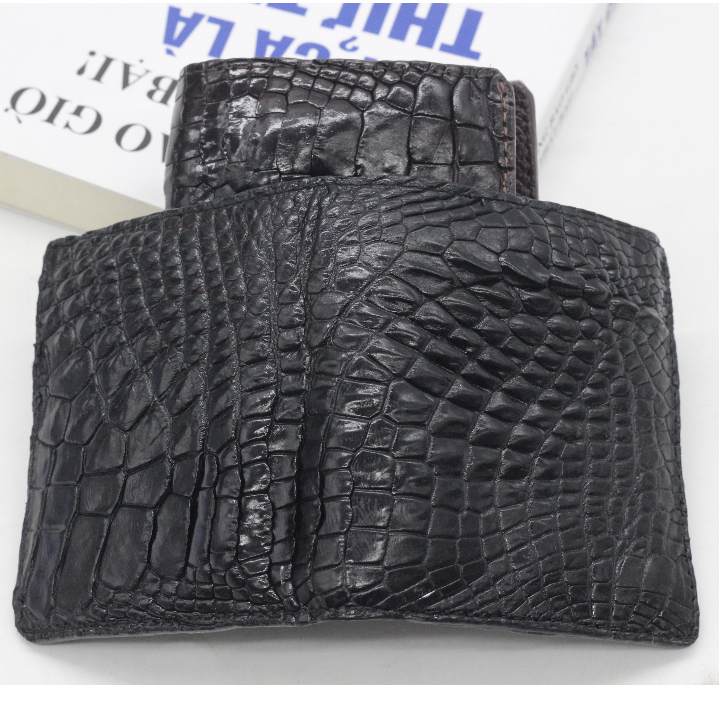Bóp Ví Mini Gập Đôi Da Cá Sấu cao cấp, Ví Mini Đựng Tiền, Nhiều Ngăn Đựng Thẻ Card Nhỏ Gọn Tiện Lợi Bảo Hành 12 Tháng