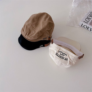 Mũ beret vải kaki style retro cho bé