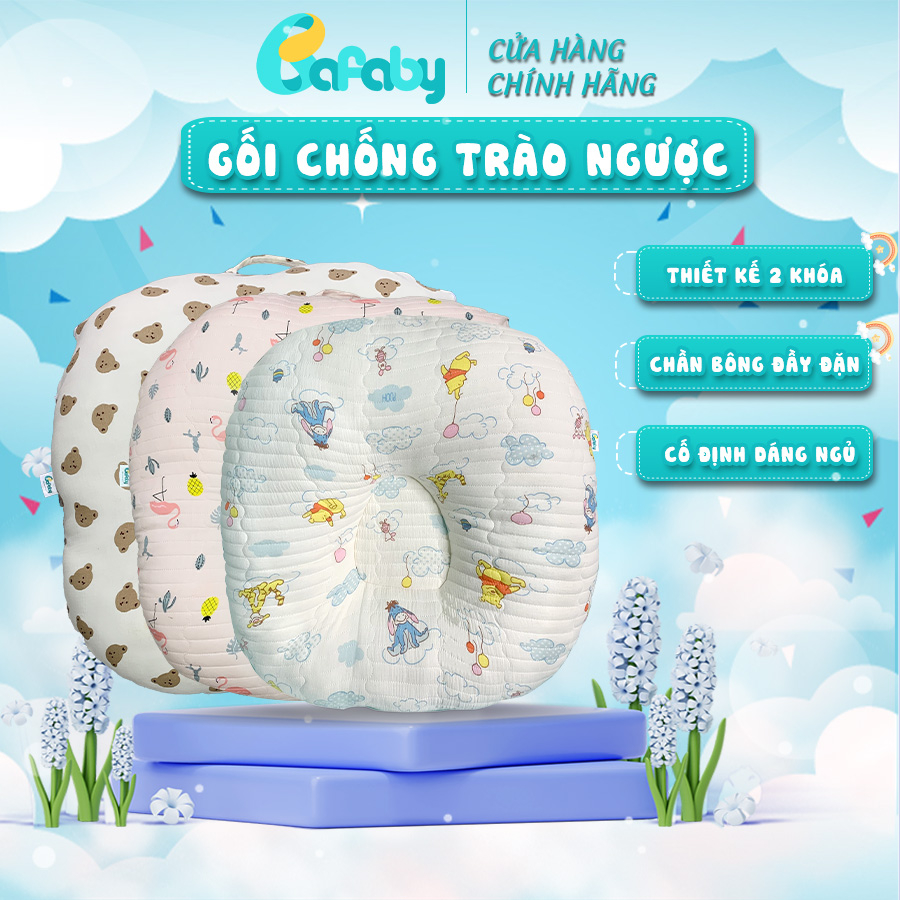 Gối Chống Trào Ngược Cho Bé Cao Cấp Thiết Kế 2 Khóa Kéo Thông Minh BAFABY 245