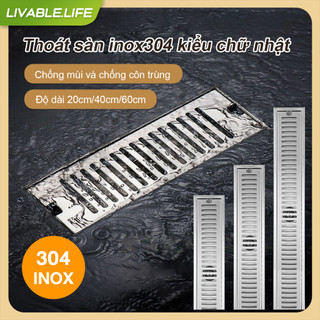Phễu thoát sàn chống mùi chữ nhật inox304 20/40/60cm ,Phễu thoát sàn cao cấp Ga thoát sàn ngăn mùi dài