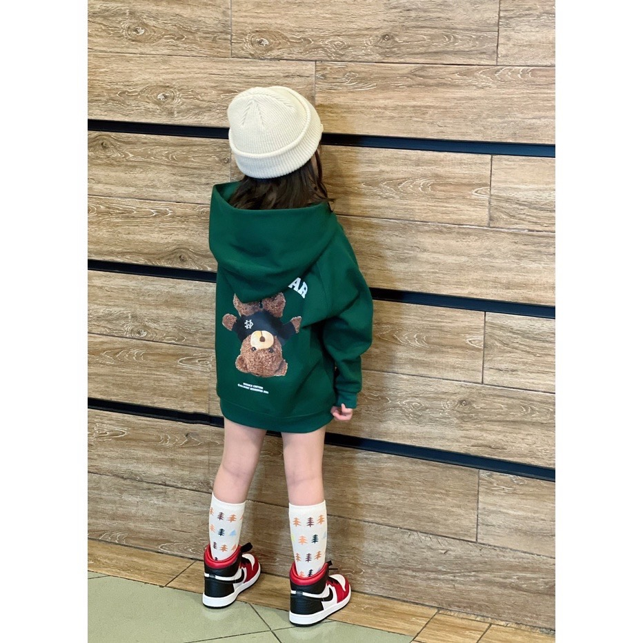 Áo nỉ hoodie cho bé mike bear, áo nỉ mũ có túi cho bé,TP KIDS,[M458]