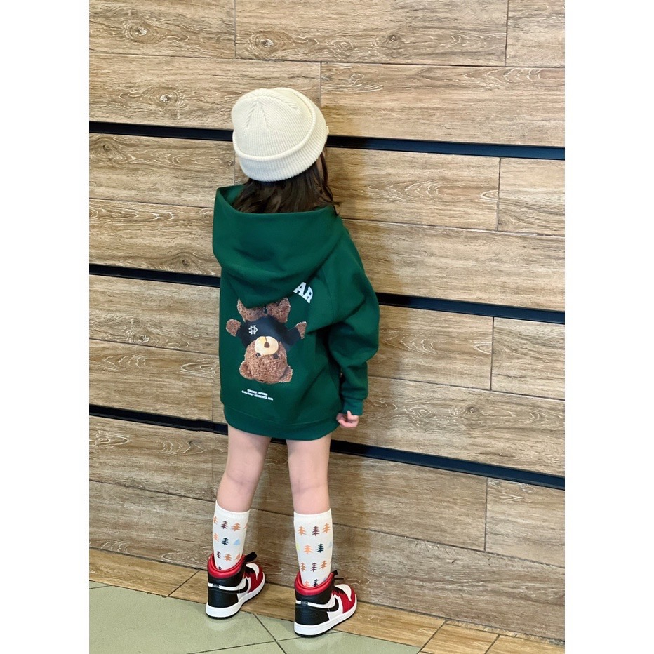 Áo nỉ hoodie cho bé mike bear, áo nỉ mũ có túi cho bé,TP KIDS,