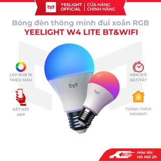 Bóng đèn Yeelight W4 led RGB 16 triệu màu, đui đèn E27, kết nối app, hẹn giờ, nháy theo nhạc, tương thích Homekit