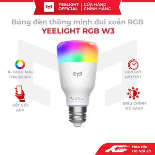 Bóng đèn Yeelight W3 điều khiển giọng nói RGB 16 triệu màu đui đèn E27 tiết kiệm điện