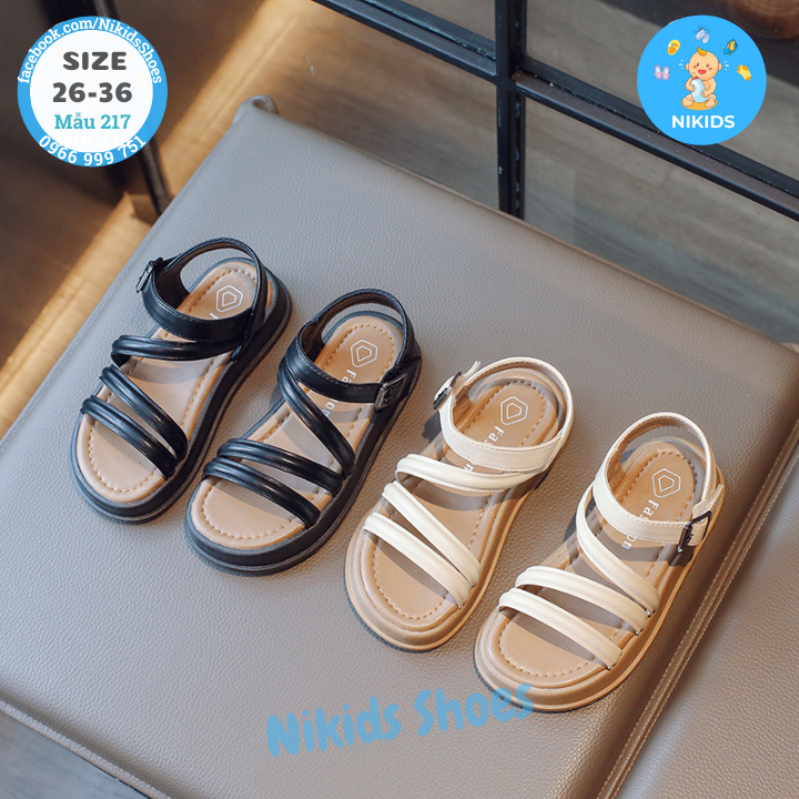 Sandal đi học cho bé gái - Dép quai hậu cho bé da PU quai chéo