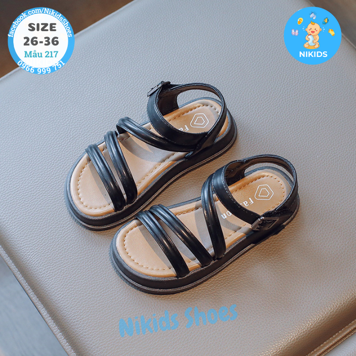 Sandal đi học cho bé gái - Dép quai hậu cho bé da PU quai chéo