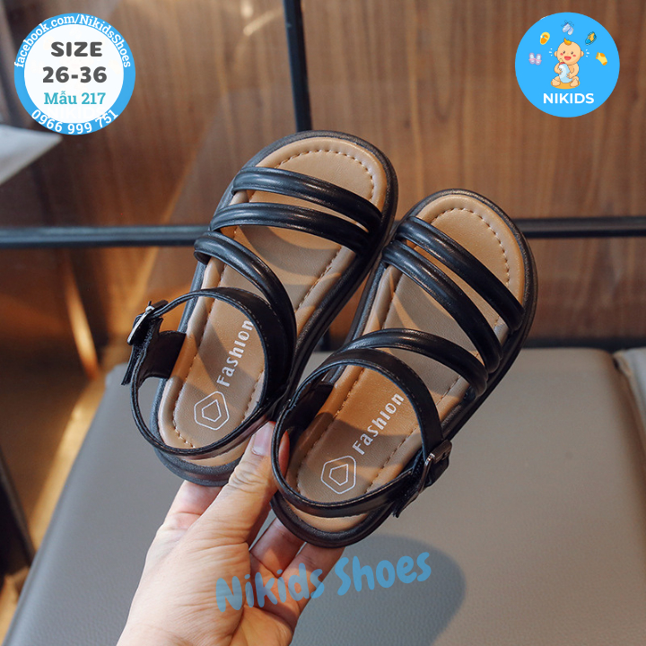Sandal đi học cho bé gái - Dép quai hậu cho bé da PU quai chéo