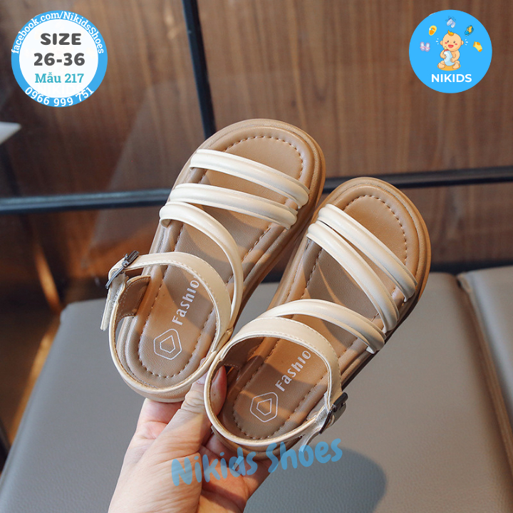 Sandal đi học cho bé gái - Dép quai hậu cho bé da PU quai chéo