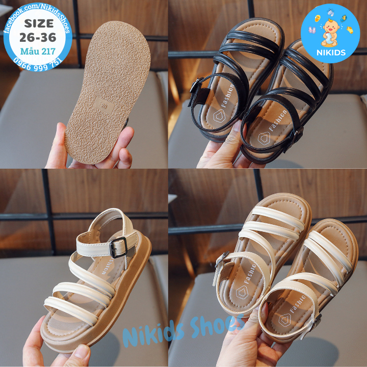 Sandal đi học cho bé gái - Dép quai hậu cho bé da PU quai chéo