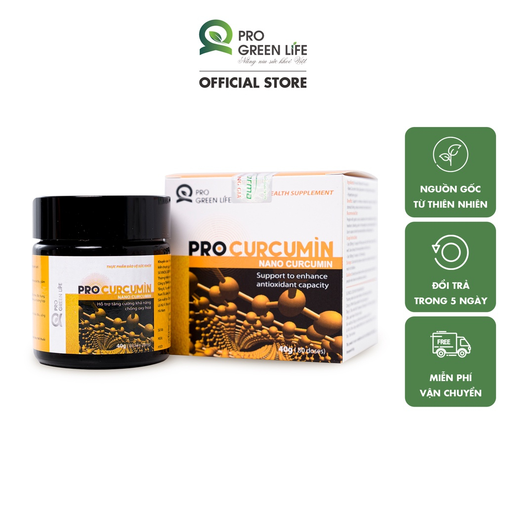 Tinh Bột Nghệ Nguyên Chất Pro Green Life Hộp 15G,40G Hỗ Trợ Tăng Cường Khả Năng Chống Oxy Hóa