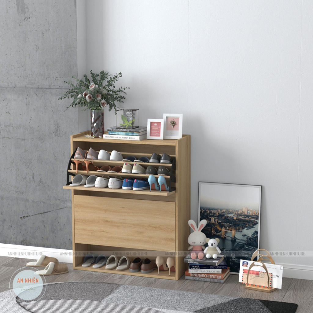 Tủ Giày Thông Minh 2 Tầng TG2/3/65-80 Nội thất An Nhiên -Tủ Giày Có Hậu Kín