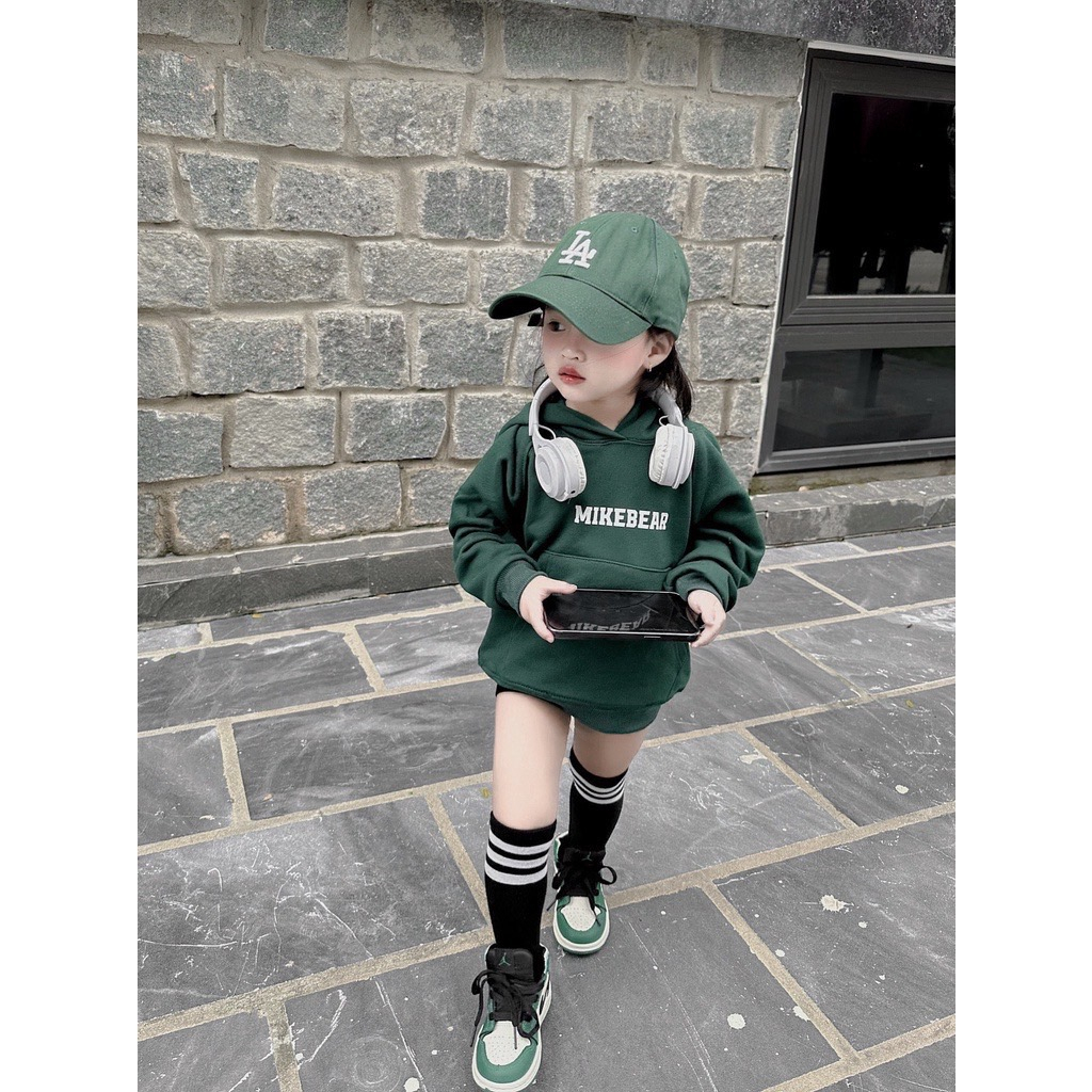 Áo nỉ hoodie cho bé mike bear, áo nỉ mũ có túi cho bé,TP KIDS,