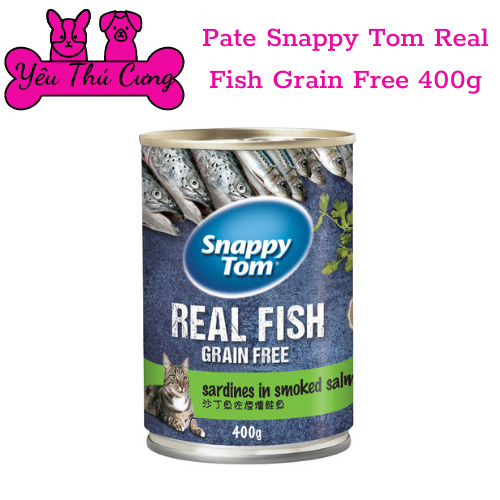 Pate SNAPPY TOM Real Fish lon 400g-Yêu Thú Cưng