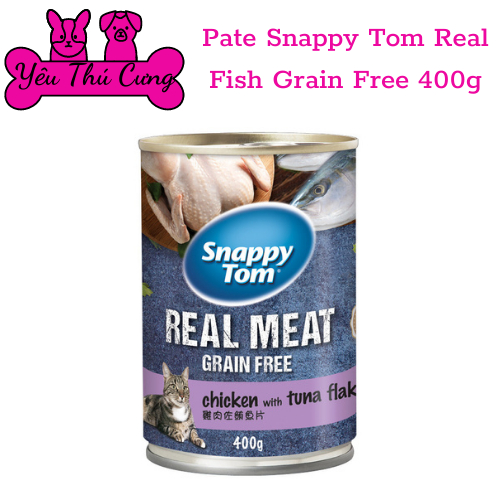Pate SNAPPY TOM Real Fish lon 400g-Yêu Thú Cưng