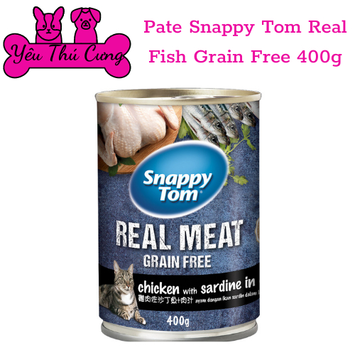 Pate SNAPPY TOM Real Fish lon 400g-Yêu Thú Cưng