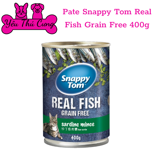 Pate SNAPPY TOM Real Fish lon 400g-Yêu Thú Cưng