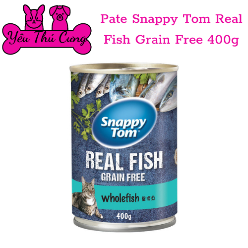 Pate SNAPPY TOM Real Fish lon 400g-Yêu Thú Cưng