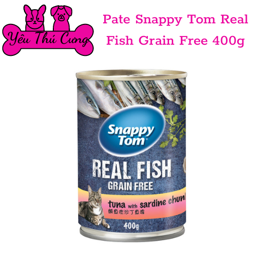 Pate SNAPPY TOM Real Fish lon 400g-Yêu Thú Cưng