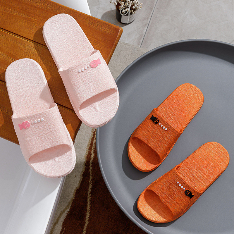 Dép nhựa đi trong nhà, văn phòng, nhà tắm icon con cá nhựa PVC bền siêu nhẹ chống trơn trượt 3Fashion - 3191W
