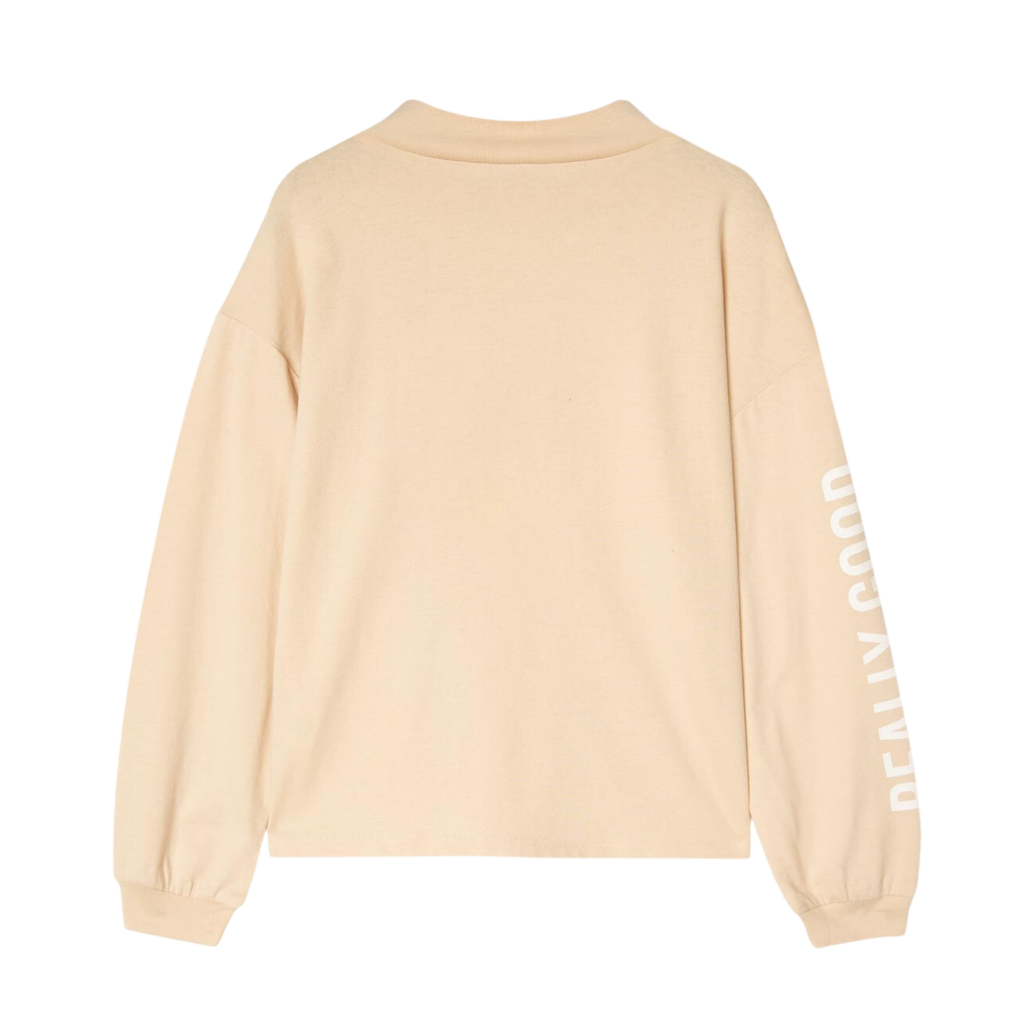 Áo dài tay bé gái xuất dư, áo thu đông cổ cao cho trẻ em chất cotton in hình cute