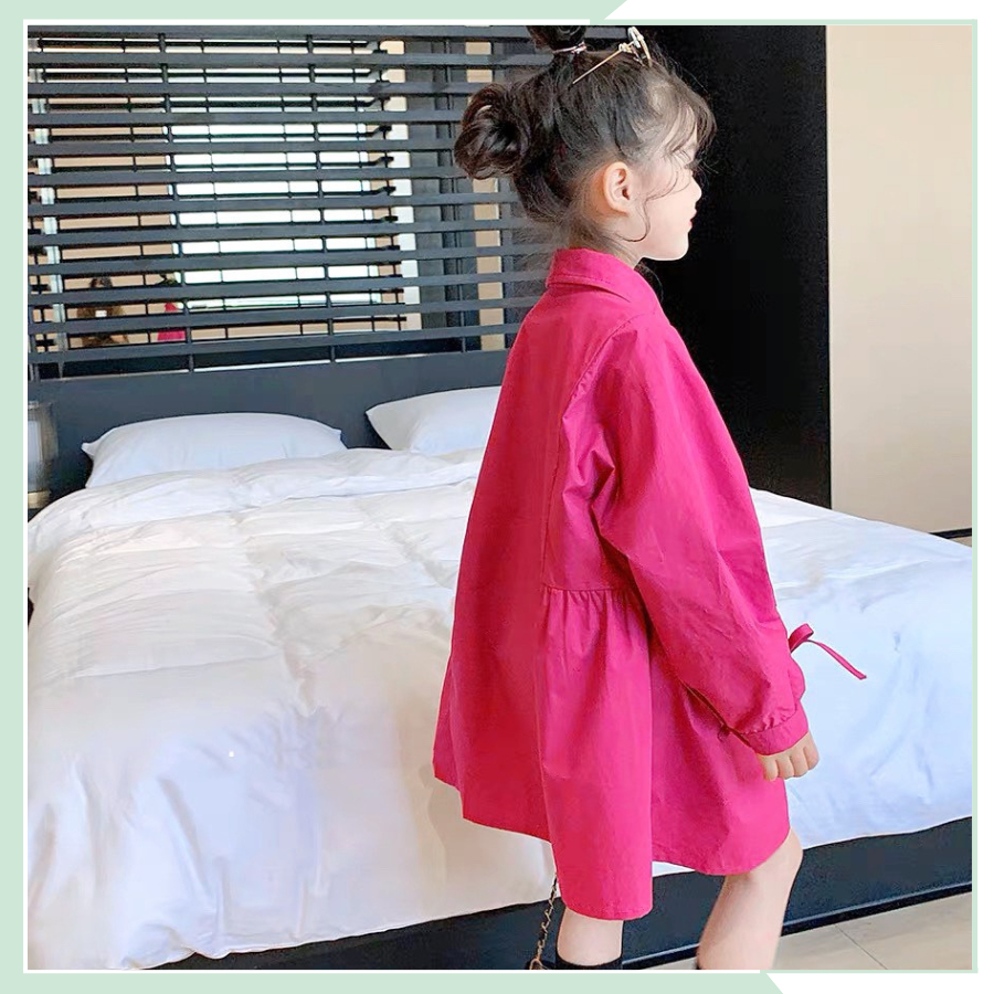 Đầm sơ mi dài tay, váy babydoll cho bé gái đi học đi chơi VBG117