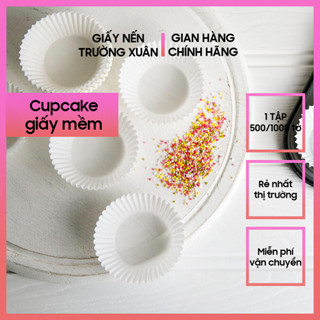 Cupcake giấy mềm set 1000 tờ lót bánh, nướng bánh, cốc đựng bánh handmade chống thấm dầu Trường Xuân giá rẻ