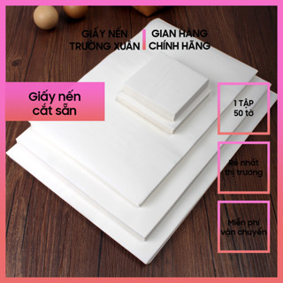 Giấy nến cắt sẵn khổ lớn, lót thực phẩm, bánh bao, bánh bông lan, set 50 tờ chống dính 2 mặt, giấy nến Trường Xuân