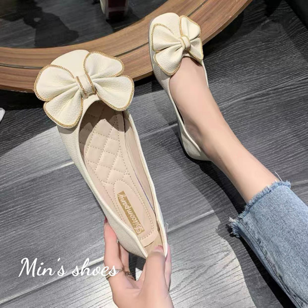 Min's Shoes - Giày Bệt Nơ Da Mềm Cao Cấp B383