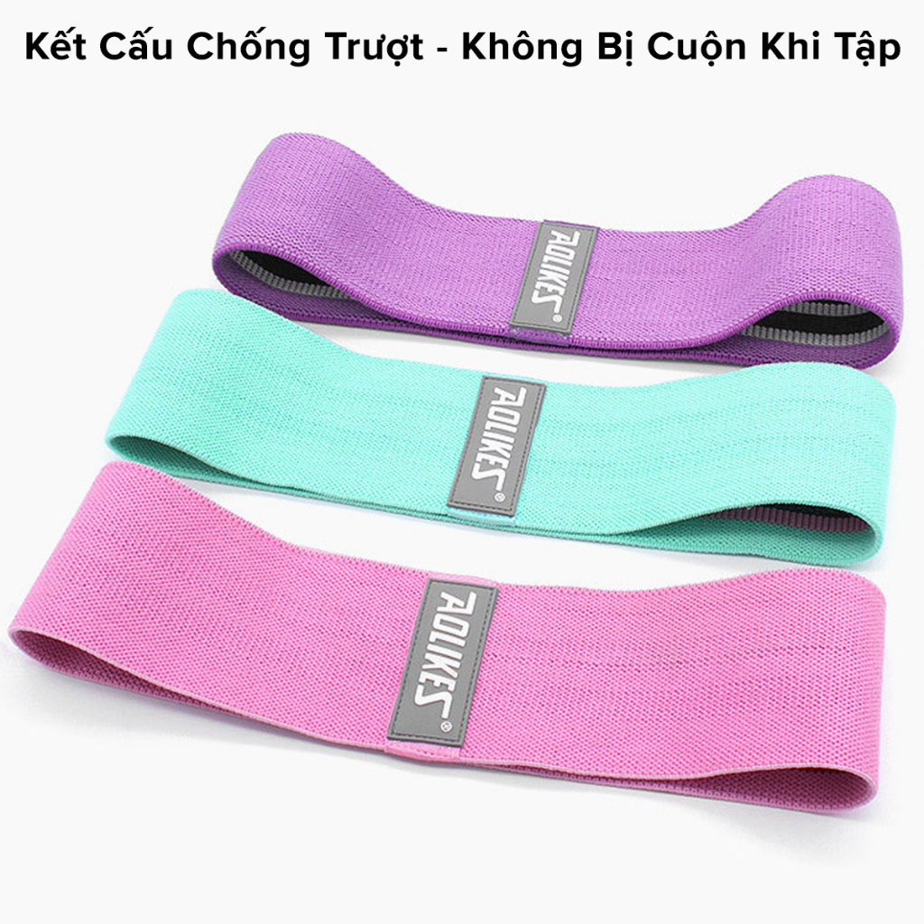 Dây Kháng Lực Tập Mông Trái Đào Mini Band Chính Hãng Aolikes AL3604 Dây Đàn Hồi Tập Chân, Đùi, Mông miniBand Không Xoắn