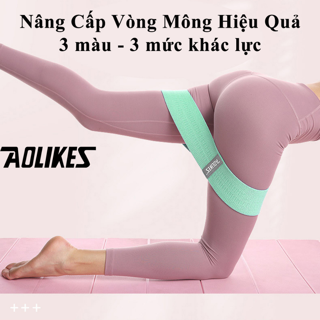 Dây Kháng Lực Tập Mông Trái Đào Mini Band Chính Hãng Aolikes AL3604 Dây Đàn Hồi Tập Chân, Đùi, Mông miniBand Không Xoắn