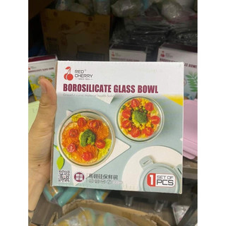 Hộp cơm canh thủy tinh tròn nắp đậy chống tràn sử dụng trong lò vi sóng