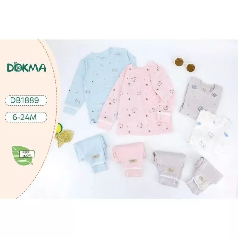 Bộ dài tay cài vai chất Modal Dokma 6-24M (7-13kg) DB1889