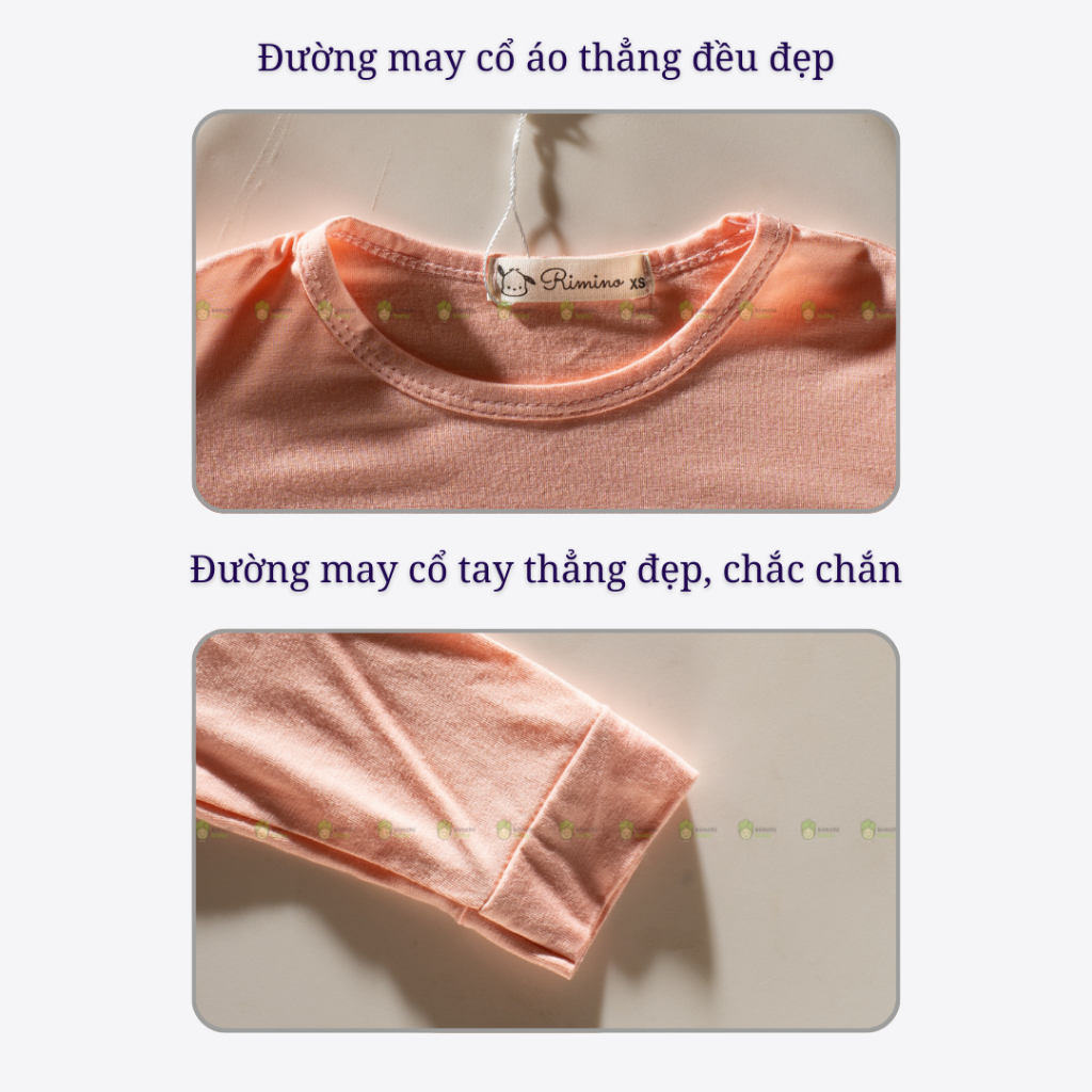 Đồ Bộ Cho Bé Gái, Bé Trai RIMINO Vải Thun Lạnh Hoạ Tiết Động Vật Quần Kẻ, Bộ Dài Tay Cho Bé Mặc Nhà Thu Đông KWTD303