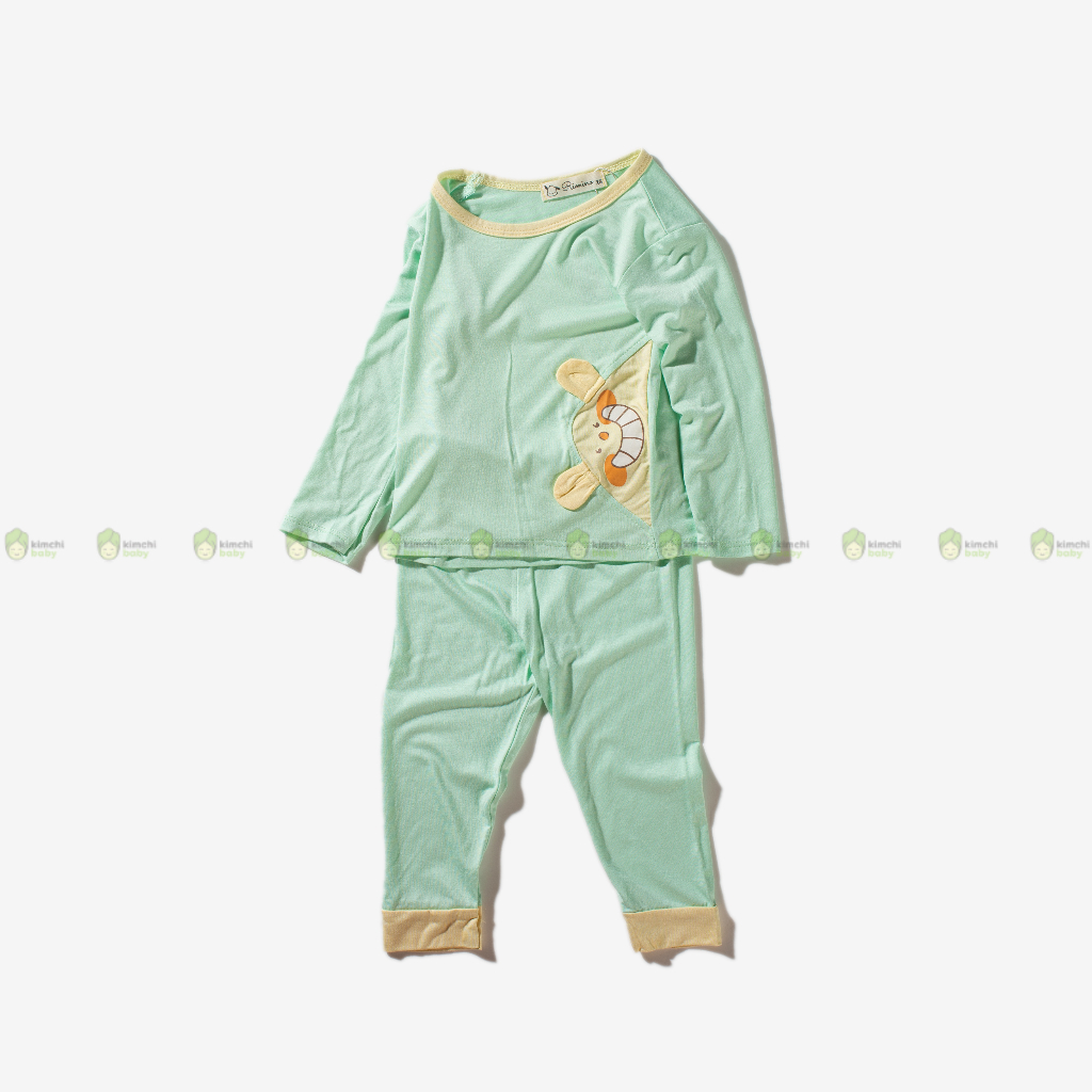 Bộ Dài Tay Cho Bé Trai, Bé Gái RIMINO Vải Thun Lạnh Hoạ Tiết Bò Sữa Tai Thú, Đồ Bộ Cho Bé Mặc Đi Chơi, Đi Học KWTD302