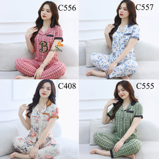 [BunnySky] ĐỒ BỘ MẶC NHÀ CHẤT LIỆU LỤA MỀM MỊN HỌA TIẾT ĐỘC ĐÁO MÀU KHÁCH TỰ CHỌN