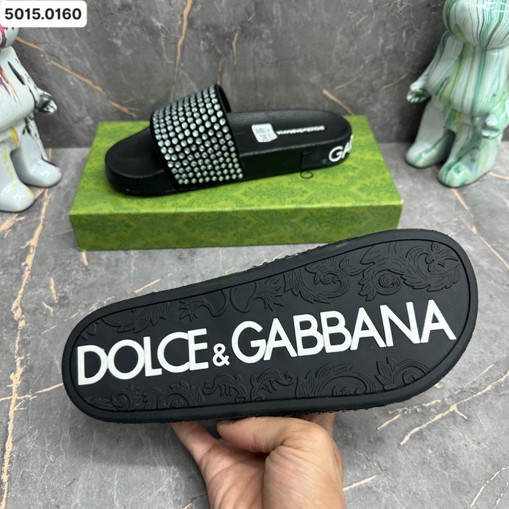 Dép D-G đính Full đá 2 màu đen trắng hot trend 2023