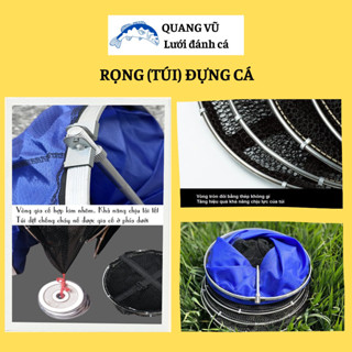  Túi đựng cá rọng đựng cá gấp gọn khung kim loại siêu bền giá rẻ kích thước rọng 25cm 33cm 40cm 45cm 
