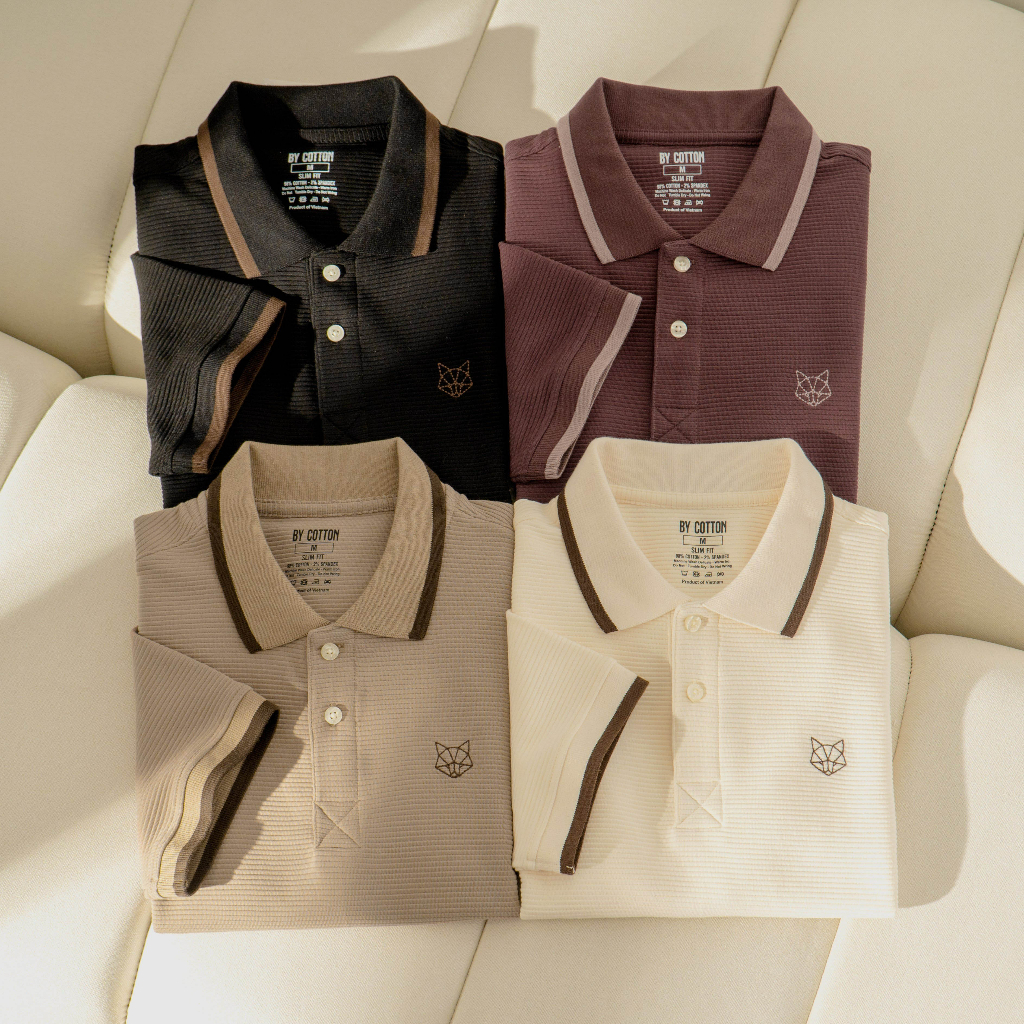 Áo Thun Nam Cao Cấp Polo Begie Fox BY COTTON