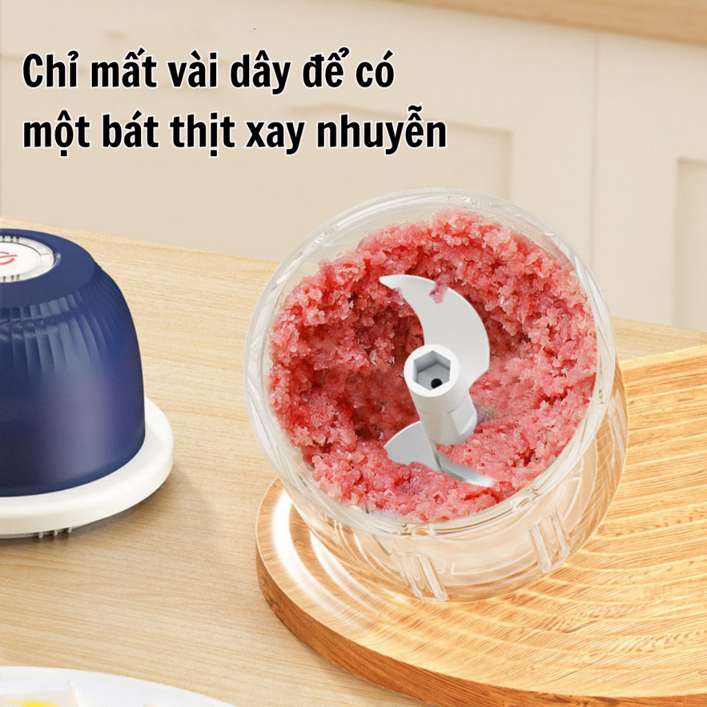 Máy xay mini không dây đa năng, xay tỏi ớt, rau củ, thịt...