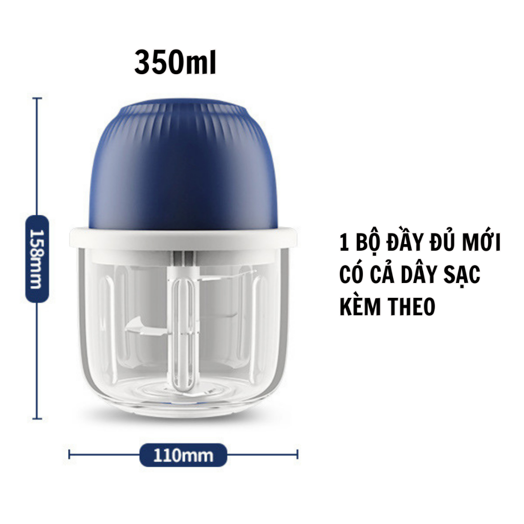 Máy xay mini không dây đa năng, xay tỏi ớt, rau củ, thịt...