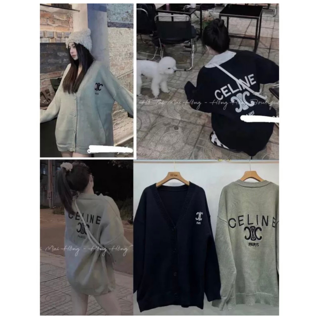 Áo Khoác Cardigan Len C,eline Form Rộng Unisex