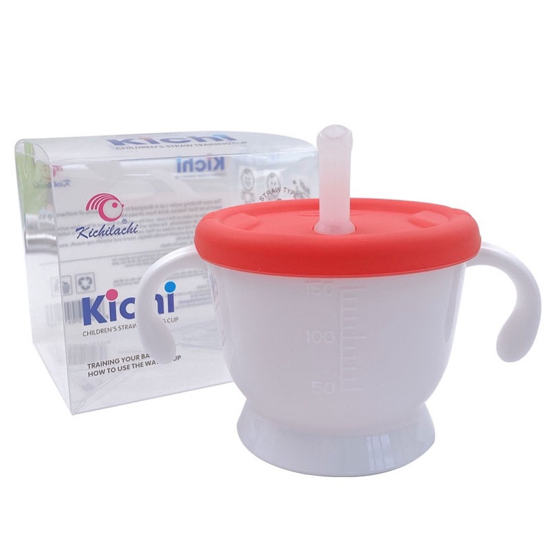 Cốc tập uống, tập hút 3 giai đoạn Kichilachi cho bé có vạch chia 150ml