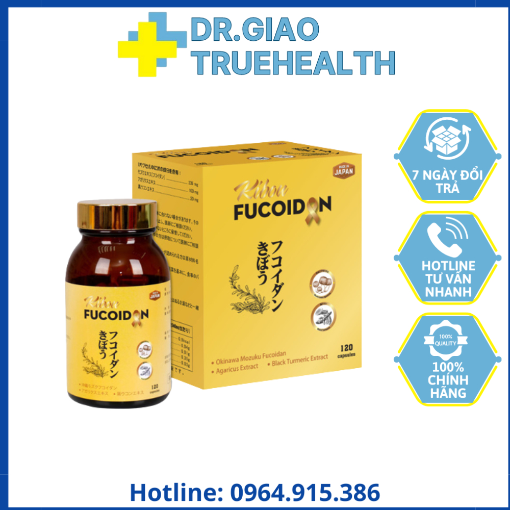 Kibou Fucoidan – Fucoidan Vàng 3 Thành Phần 120 Viên Tăng Cường Miễn Dịch, Hỗ Trợ U Bướu