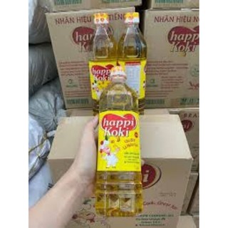Sỉ thùng _ thùng 12 chai dầu ăn cao cấp happi koki 1 lít